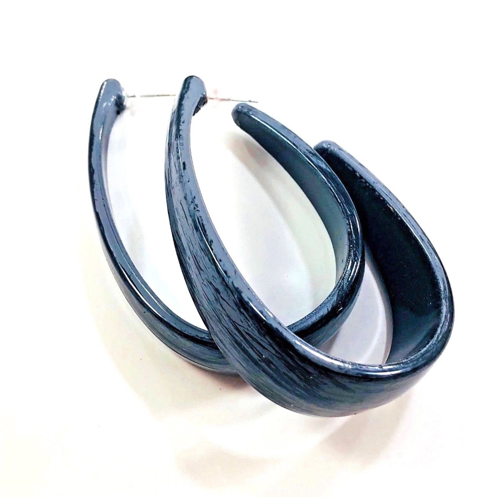 Vintage Inspired Acrylic Hoop Earrings 70s Style